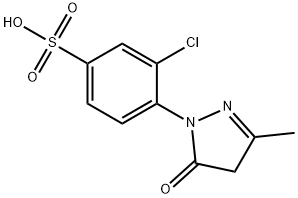3-氯-4-(3-甲基-5-氧代-4,5-二氢-1H-吡唑-1-基)苯磺酸, 6534-33-4, 结构式