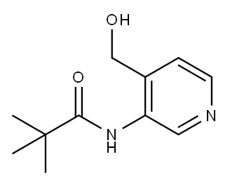 N-(4-ヒドロキシメチル-ピリジン-3-イル)-2,2-ジメチル-プロピオンアミド 化学構造式