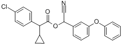 4-クロロ-α-シクロプロピルベンゼン酢酸シアノ(3-フェノキシフェニル)メチル 化学構造式