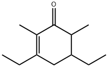 3,5-diethyl-2,6-dimethylcyclohex-2-en-1-one  Struktur