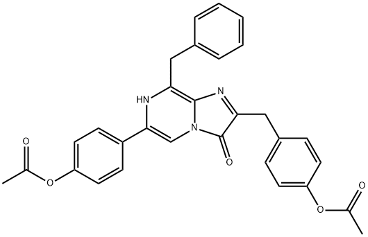 Imidazo[1,2-a]pyrazin-3(7H)-one,  6-[4-(acetyloxy)phenyl]-2-[[4-(acetyloxy)phenyl]methyl]-8-(phenylmethyl)- Structure