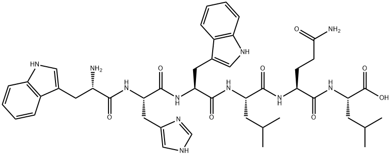 H-TRP-HIS-TRP-LEU-GLN-LEU-OH Structure