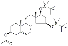 (3β,15α,17β)-15,17-Bis-O-(tert-butyldimethylsilyloxy) Androst-5-en-3-ol 3-O-Acetate Structure