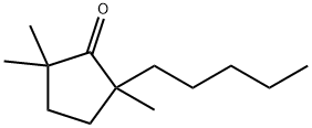 2,5,5-トリメチル-2-ペンチルシクロペンタノン 化学構造式