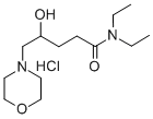 N,N-Diethyl-gamma-hydroxy-4-morpholinepentanamide monohydrochloride Struktur