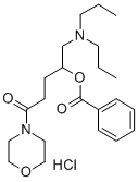 Morpholine, 4-(4-(benzoyloxy)-5-(dipropylamino)-1-oxopentyl)-, monohyd rochloride Struktur
