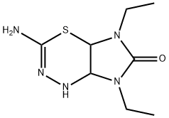 Imidazo[4,5-e][1,3,4]thiadiazin-6(1H)-one, 3-amino-5,7-diethyl-4a,5,7,7a-tetrahydro- (9CI) Struktur