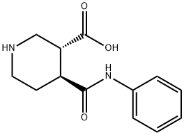 3-Piperidinecarboxylicacid,4-[(phenylamino)carbonyl]-,(3R,4S)-(9CI) Structure