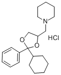 Piperidine, 1-(2-cyclohexyl-2-phenyl-1,3-dioxolan-4-ylmethyl)-, hydroc hloride Structure