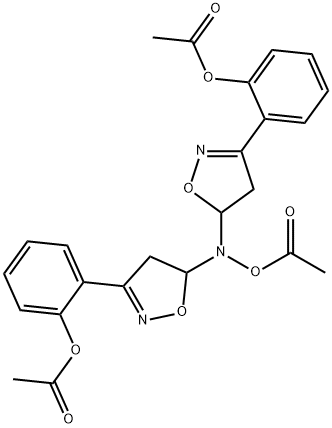 2,2'-[アセチルオキシイミノビス(4,5-ジヒドロイソオキサゾール-5,3-ジイル)]ビスフェノールジアセタート 化学構造式