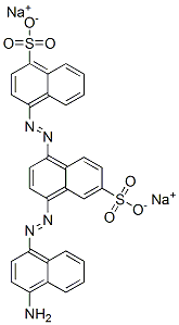 4-[[4-[(4-Amino-1-naphtyl)azo]-6-sulfo-1-naphtyl]azo]-1-naphthalenesulfonic acid disodium salt Struktur