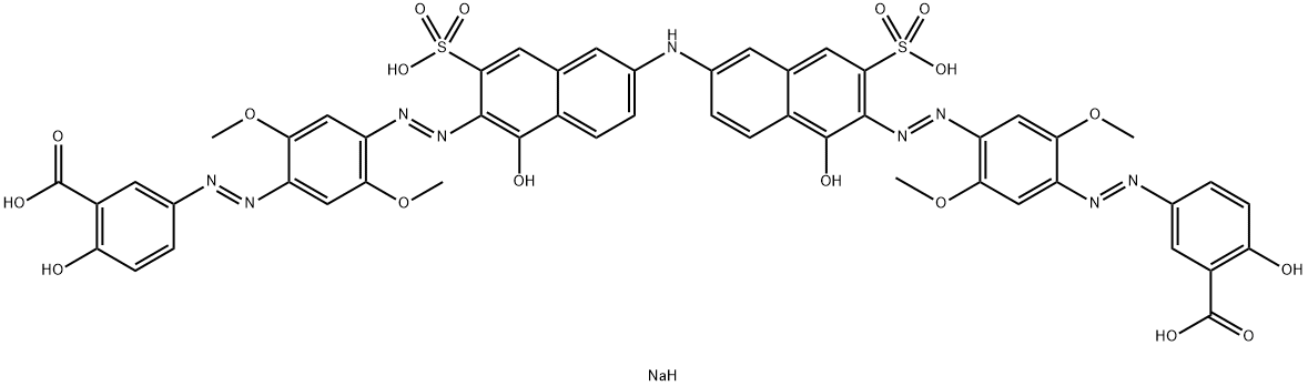 tetrasodium 5,5'-[iminobis[(1-hydroxy-3-sulphonato-6,2-naphthylene)azo(2,5-dimethoxy-4,1-phenylene)azo]]bis(salicylate) Struktur