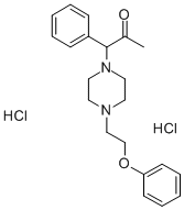 2-Propanone, 1-(4-(2-phenoxyethyl)-1-piperazinyl)-1-phenyl-, dihydroch loride Struktur
