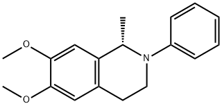 (1S)-6,7-Dimethoxy-1-methyl-1,2,3,4-tetrahydro-2-phenylisoquinoline Struktur
