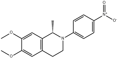 (1S)-1,2,3,4-テトラヒドロ-6,7-ジメトキシ-1-メチル-2-(4-ニトロフェニル)イソキノリン 化学構造式