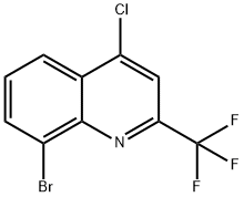 8-ブロモ-4-クロロ-2-(トリフルオロメチル)キノリン 化学構造式
