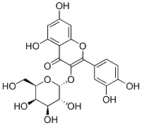 4H-1-Benzopyran-4-one, 2-(3,4-dihydroxyphenyl)-3-(alpha-D-galactopyran osyloxy)-5,7-dihydroxy- Structure