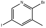 2-ブロモ-5-ヨード-3-メチルピリジン 化学構造式