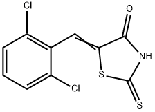(5E)-5-(2,6-ジクロロベンジリデン)-2-メルカプト-1,3-チアゾール-4(5H)-オン 化学構造式