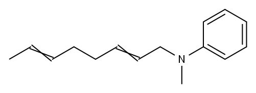 N-メチル-N-(2,6-オクタジエニル)アニリン 化学構造式