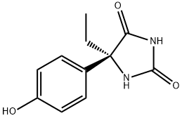 (S)-5-(4-Hydroxyphenyl)-5-ethylhydantoin Struktur