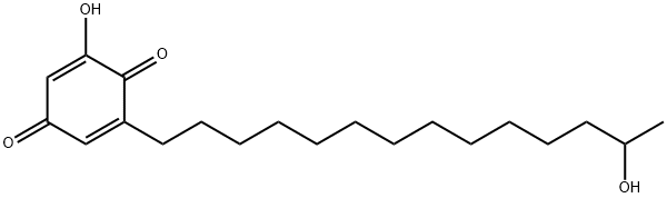 2-Hydroxy-6-(13-hydroxytetradecyl)-2,5-cyclohexadiene-1,4-dione Struktur