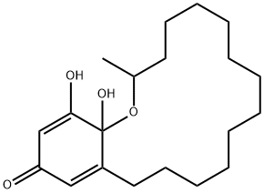 3,4,5,6,7,8,9,10,11,12,13,14-ドデカヒドロ-18,18a-ジヒドロキシ-2-メチル-2H-1-ベンゾオキサシクロヘキサデシン-16(18aH)-オン 化学構造式