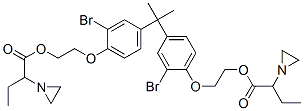 (isopropylidene)bis[(2-bromo-p-phenylene)oxyethylene] bis(alpha-ethylaziridine-1-acetate) Struktur