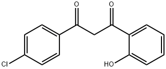 1-(4-クロロフェニル)-3-(2-ヒドロキシフェニル)プロパン-1,3-ジオン 塩化物 化学構造式