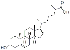 3β-ヒドロキシ-5-コレスタン酸 化学構造式