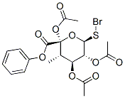.beta.-D-Glucopyranosiduronic acid, phenyl 5-C-bromo-1-thio-, methyl ester, triacetate Structure