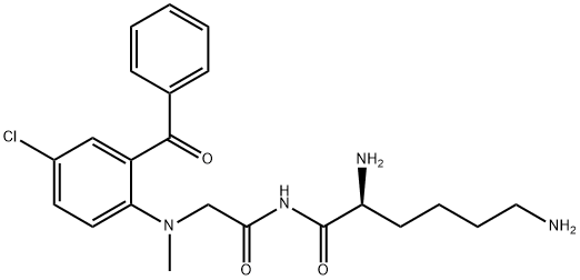 L-Lys-Gly-(4-クロロ-2-ベンゾイルフェニル)(メチル)-NH2 化学構造式
