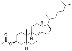 5ALPHA(H),17ALPHA(H)-(20R)-3BETA-ACETOXYCHOLEST-8(14)-ENE, 6562-21-6, 结构式