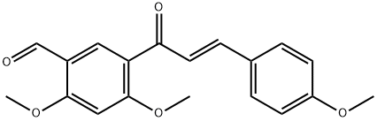 2,4-ジメトキシ-5-[(E)-3-(4-メトキシフェニル)-1-オキソ-2-プロペニル]ベンズアルデヒド 化学構造式