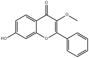 7-ヒドロキシ-3-メトキシフラボン 化学構造式