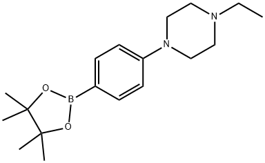 4-(4-乙基-1-哌嗪基)苯硼酸频哪醇酯, 656257-45-3, 结构式