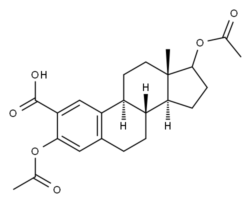 3,17-Diacetoxyestra-1,3,5(10)-trien-2-carboxylic acid Structure