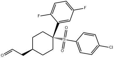2 - ((1S,4S)-4 - ((4-氯苯基)磺酰基)-4-(2,5-二氟苯基)环己基)乙醛 结构式