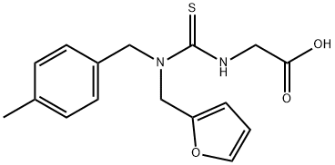 ({[(2-furylmethyl)(4-methylbenzyl)amino]carbonothioyl}amino)acetic acid Structure