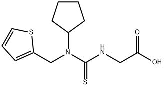 ({[cyclopentyl(thien-2-ylmethyl)amino]carbonothioyl}amino)acetic acid Structure