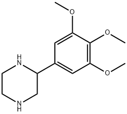 2-(3,4,5-トリメトキシフェニル)ピペラジン 化学構造式