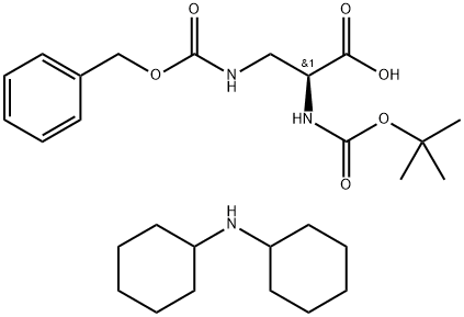 叔丁氧甲酰基-3-(Z-氨基)-L-丙氨酸(二环己胺)盐, 65710-58-9, 结构式