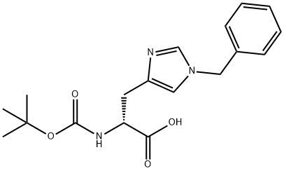 N-Boc-1-苯甲基-D-组氨酸, 65717-64-8, 结构式