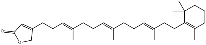 4-[(3E,7E,11E)-4,8,12-Trimethyl-14-(2,6,6-trimethyl-1-cyclohexen-1-yl)tetradeca-3,7,11-trienyl]furan-2(5H)-one Struktur