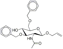 2-乙酰氨基-3,6-二-O-苄基-5-脱氧-Β-D-吡喃葡萄糖苷烯丙酯, 65730-02-1, 结构式