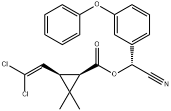 alpha-cyano-3-phenoxybenzyl [1R-[1alpha(R*),3alpha]]-3-(2,2-dichlorovinyl)-2,2-dimethylcyclopropanecarboxylate 结构式