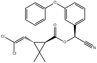 alpha-cyano-3-phenoxybenzyl [1R-[1alpha(S*),3beta]]-3-(2,2-dichlorovinyl)-2,2-dimethylcyclopropanecarboxylate Struktur