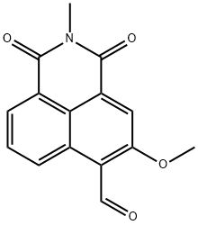 2,3-dihydro-5-methoxy-2-methyl-1,3-dioxo-1H-benz[de]isoquinoline-6-carbaldehyde Struktur