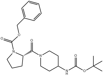 2-(4-TERT-BUTOXYCARBONYLAMINOPIPERIDINE-1-CARBONYL)PYRROLIDINE-1-CARBOXYLIC ACID BENZYL ESTER Structure