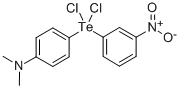 Tellurium, dichloro(p-(dimethylamino)phenyl)(m-nitrophenyl)- 化学構造式